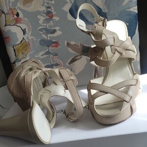 Calvin Klein PARMA Taupe Strappy High Heel Sandals